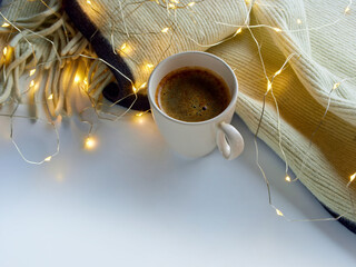A cup of coffee, a warm blanket and New Year's mood