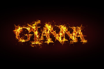Gianna name made of fire and flames