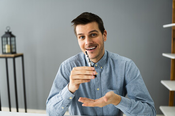 Smoking Electronic Cigarette In Video Conference