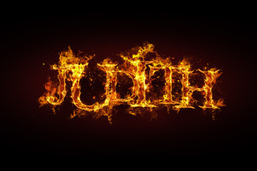 Judith name made of fire and flames