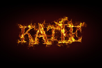 Katie name made of fire and flames