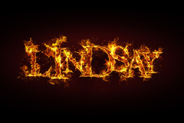 Lindsay name made of fire and flames