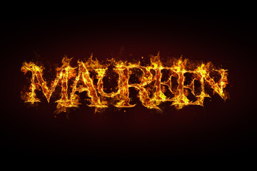 Maureen name made of fire and flames