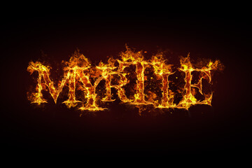 Myrtle name made of fire and flames