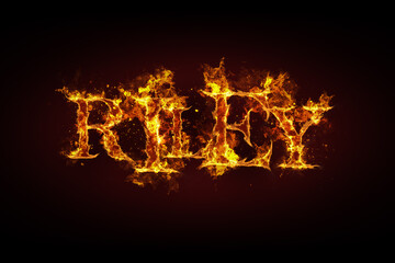 Riley name made of fire and flames