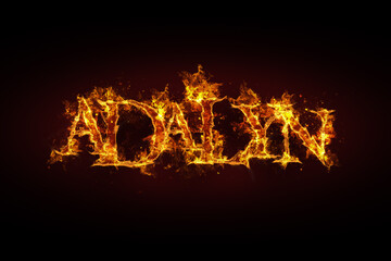 Adalyn name made of fire and flames