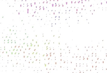 Light multicolor, rainbow vector pattern with gender elements.