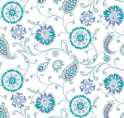 paisley floral pattern, textile , Rajasthan, royal India	