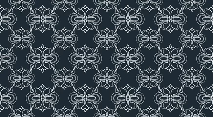 Behang Decorative ornament damask pattern Textile wallpaper classic decor © WI-tuss