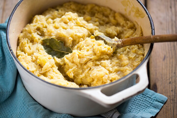 Polish cabbage with yellow peas - Polish Christmas eve dish 