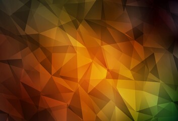 Dark Green, Yellow vector low poly background.
