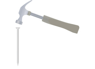 Hammer and nail. vector illustration