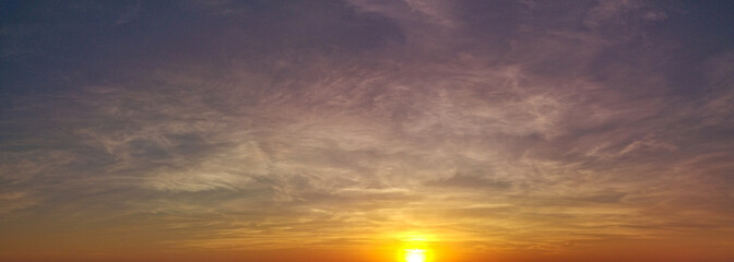 Fototapeta na wymiar Beautiful panoramic view of golden sunrise sky , Sydney, New South Wales, Australia 