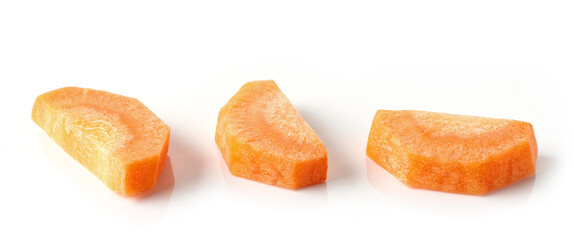Fototapeta na wymiar fresh raw peeled carrot slices