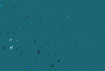 Light blue vector pattern with gender elements.