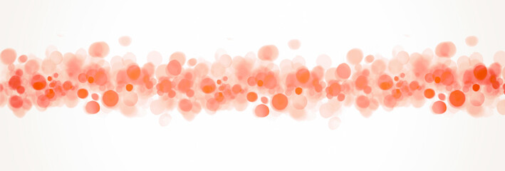 Abstrakte Wolke aus vielen Lichtpunkten und Lichtreflexen vor dunklem weissen Hintergrund in orange