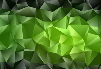 Fototapeta na wymiar Dark Green vector polygonal background.