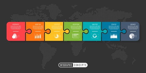 Infographic timeline template can be used for chart, diagram, web design, presentation, advertising, history