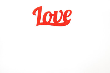 Valentine's day white background for congratulations. Background with place for text.