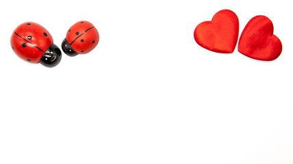 Valentine's day white background for congratulations. Background with place for text.