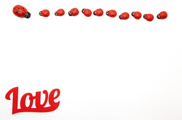 Valentine's day white background for congratulations. Background with place for text.