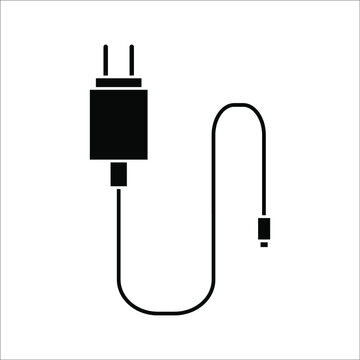 charger Flat icon on white background. color editable
