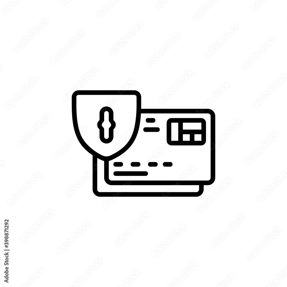 Poster secure payment vector icon line style. perfect for website, application, commerce, presentation, log