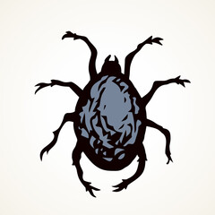 The little mite. Vector doodle symbol