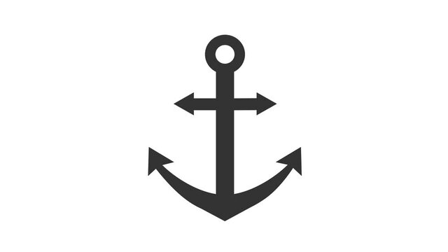 Animated anchor icon on white background