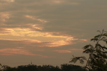 Beautiful light and clouds sky in the morning