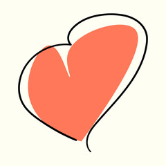 Hand drawn heart. Valentine's Day concept. Vector illustration in doodle style