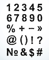 Vector hand-drawn font shaded marker