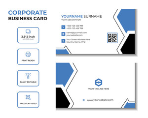 Creative and Clean Business Card. Modern double sided business card design template.