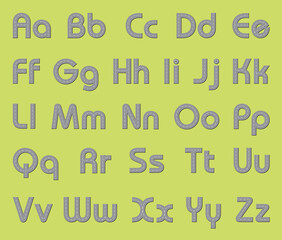 Vector alphabet in the form of a road