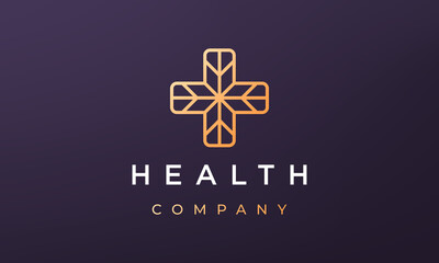 cross health logo concept in modern and minimal style