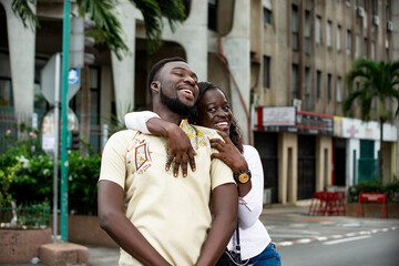 portrait of young happy couple.