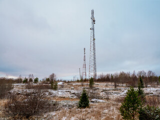 Cell towers in the tundra.