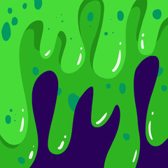 Green color drip art illustration street wall illustration design. Alien world background game image