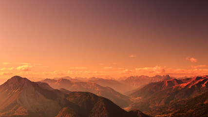 Sunny autumn day at the mount Salinchiet in the italian alps