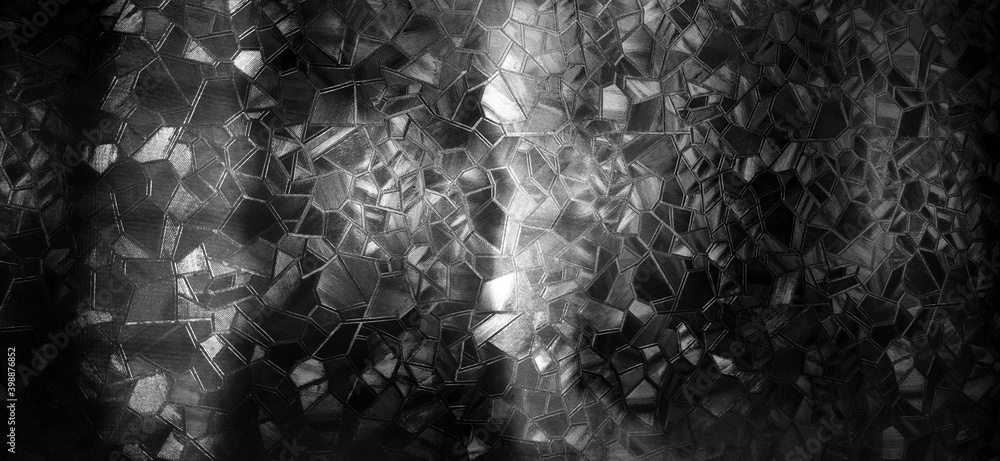 Poster embossed glass background. corrugated glass monochrome. refraction of light in a bumpy transparent s