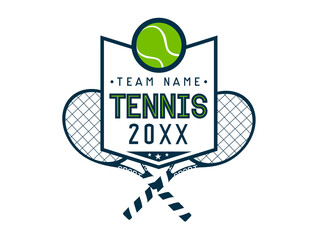 Tennis Team vector text with ball and racket&nbsp;design. Lettering For t-shirt, greeting card or poster design Sport Background Vector Illustration.