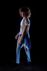Fototapeta premium Punk man with curly hair