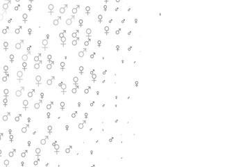 Light silver, gray vector texture with male, female icons.