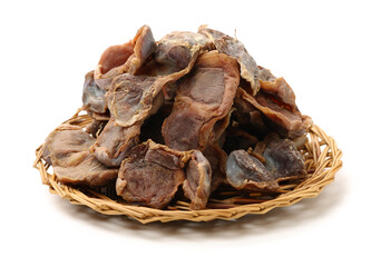 Chinese Waxed Salted Chicken gizzard  on white background
