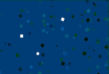 Light Blue, Green vector texture in poly style with circles, cubes.