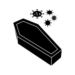coffin icon for corpses infected with the Corona 2019 virus, the most virus transmission
