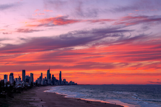 Surfer's Paradise at Sunset Print, Photos