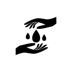 Save water icon isolated on white background