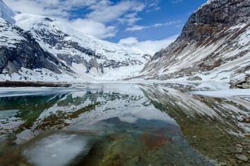 Fototapeta na wymiar Reflections in a Glacial Lake