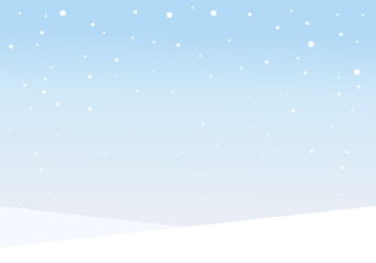 Christmas or New year banner with falling snowflakes on blue blur background vector illustration.